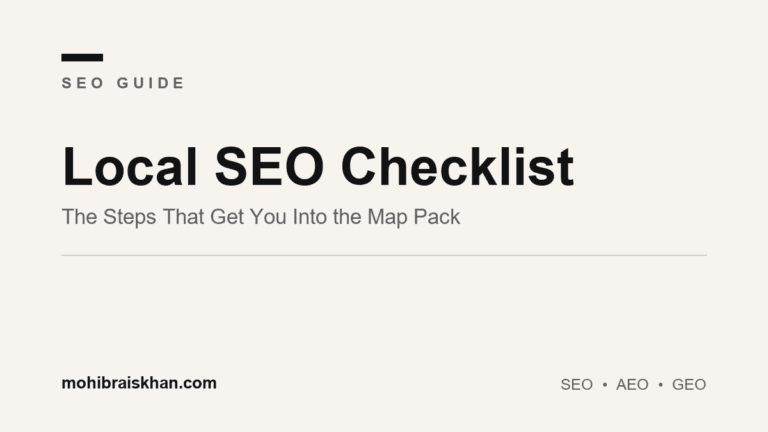 Local SEO checklist 2026: the steps that get a local business into Google map pack