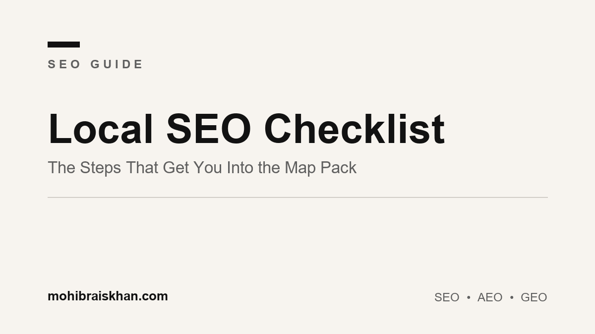 Local SEO checklist 2026: the steps that get a local business into Google map pack