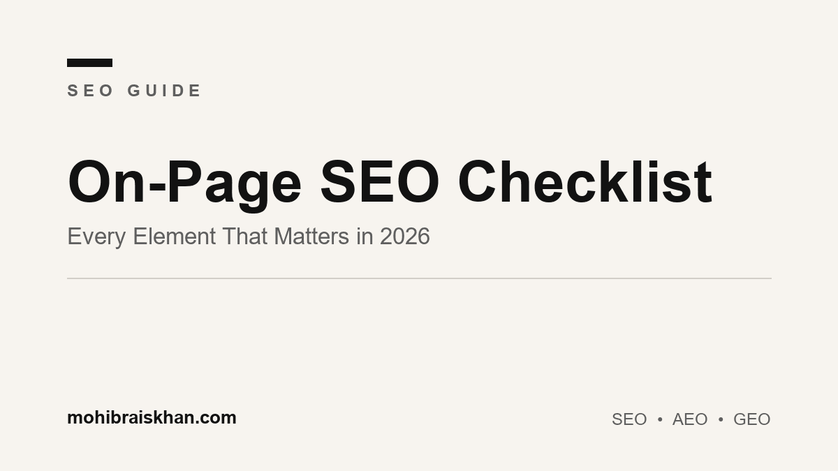 On-page SEO checklist: every element that matters for ranking a page in 2026