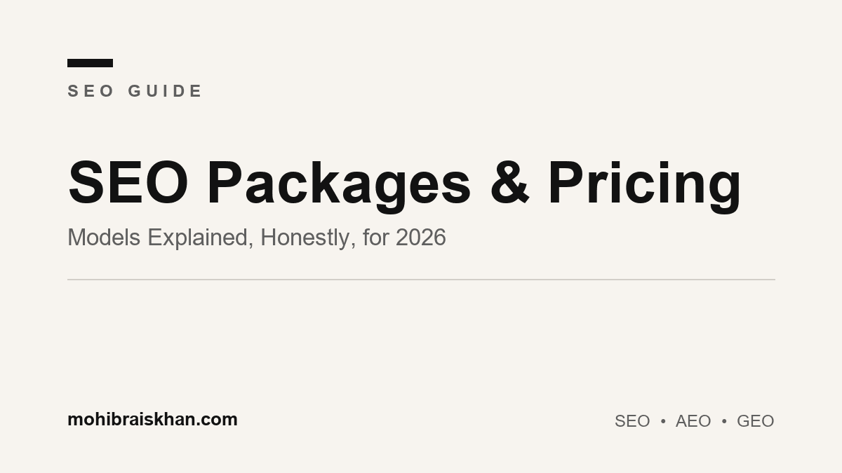 SEO packages and pricing models explained for businesses comparing quotes in 2026