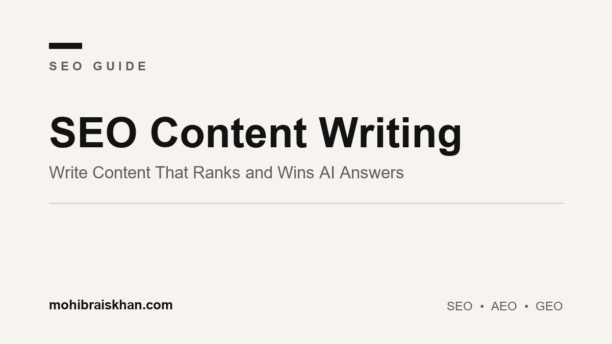 SEO content writing guide: how to write content that ranks and wins AI answers