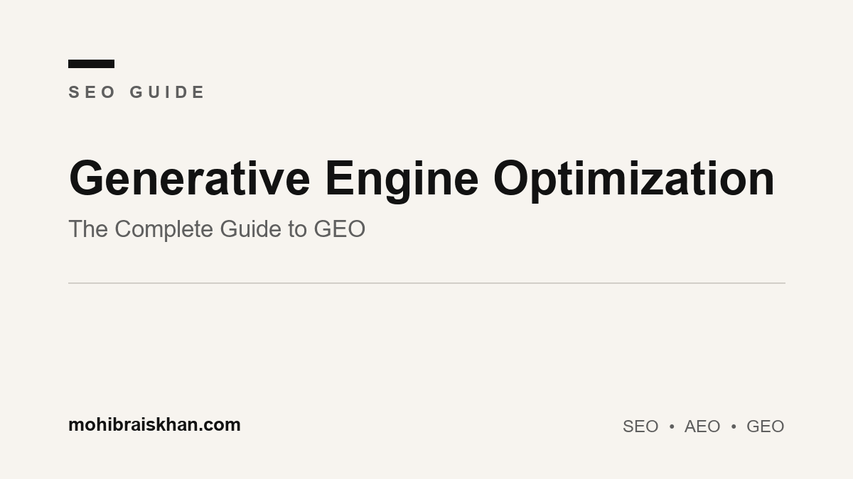 Generative Engine Optimization (GEO): the complete guide to getting cited by AI engines