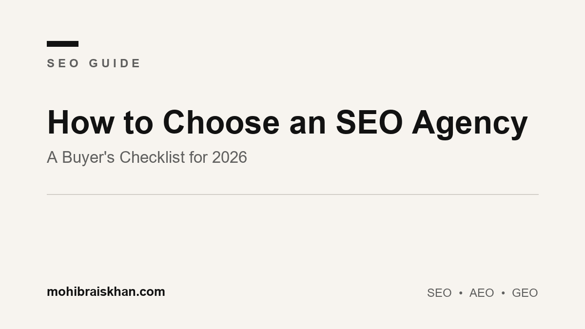 How to choose an SEO agency: a buyer's checklist of questions and red flags