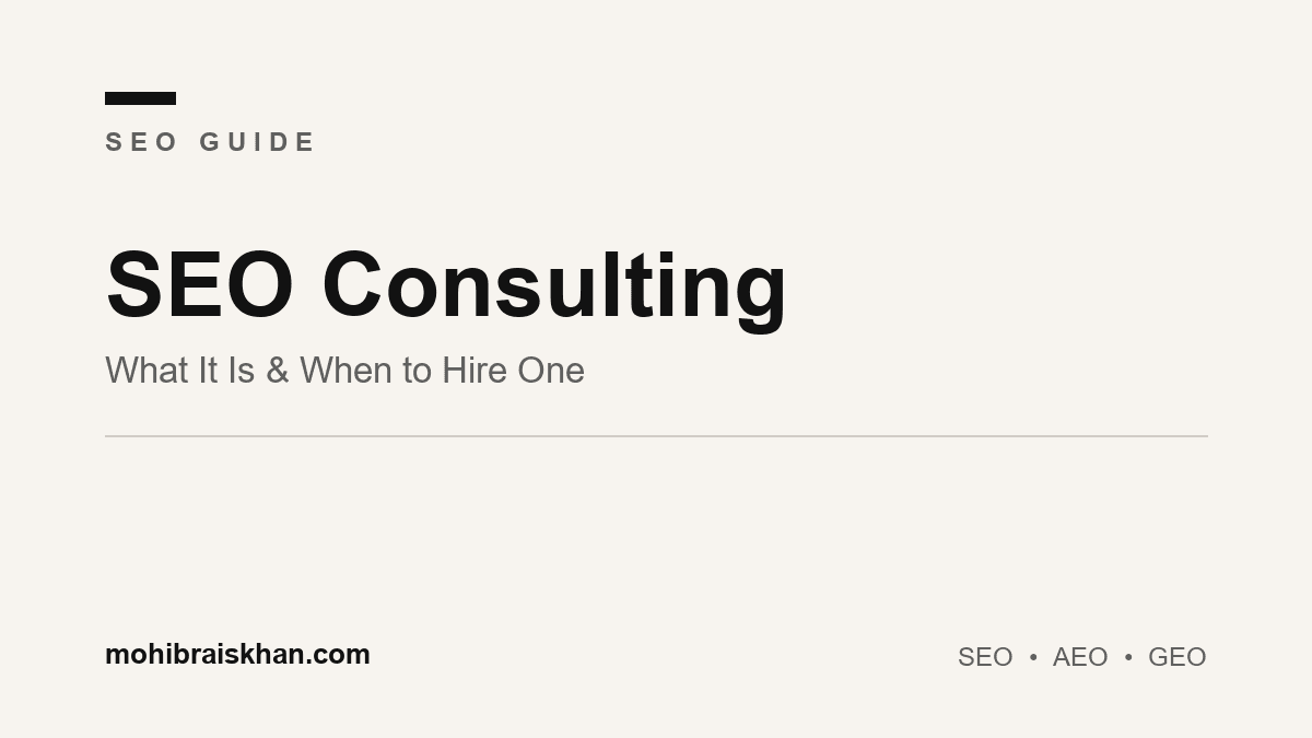 SEO consulting: what it is, when to hire a consultant, and what to expect