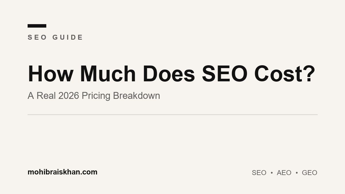 How much does SEO cost in 2026: a real pricing breakdown