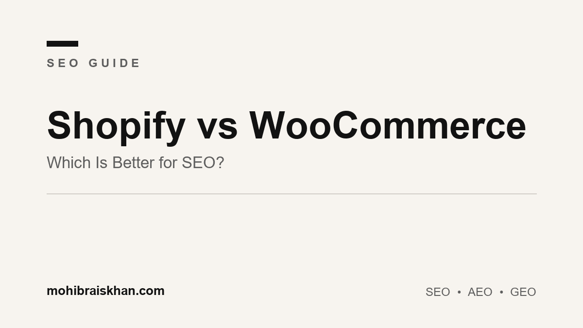 Shopify vs WooCommerce: which is better for SEO?