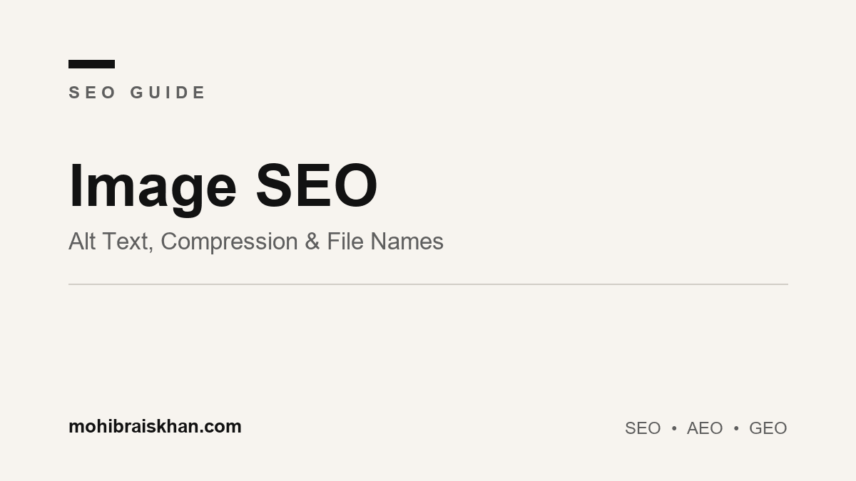 Image SEO: alt text, compression, and file names done right