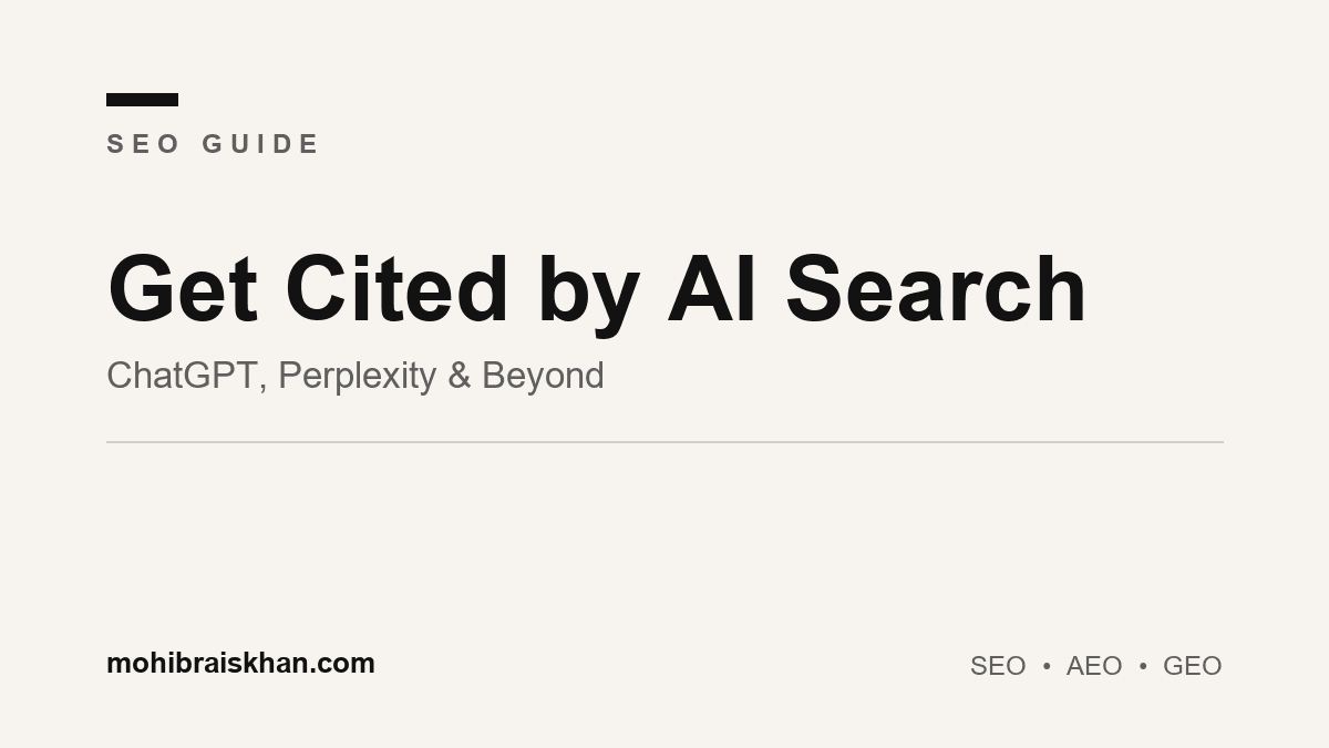 AI search optimization: how to get cited by ChatGPT, Perplexity, and AI search