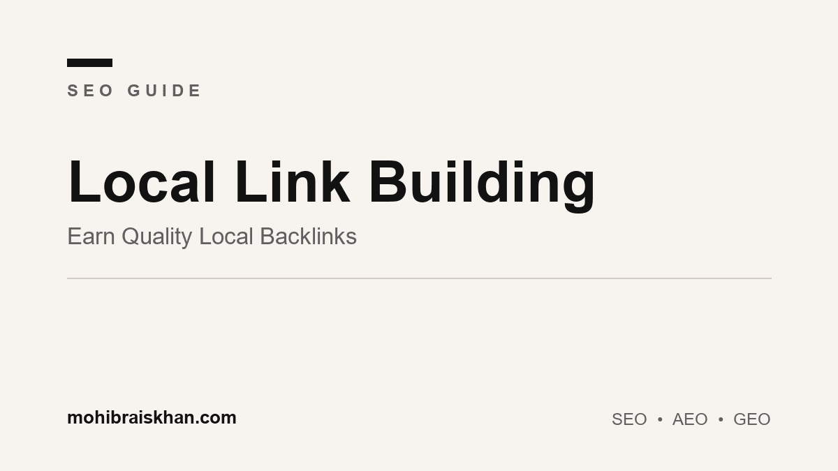 Local link building: how local businesses earn quality backlinks