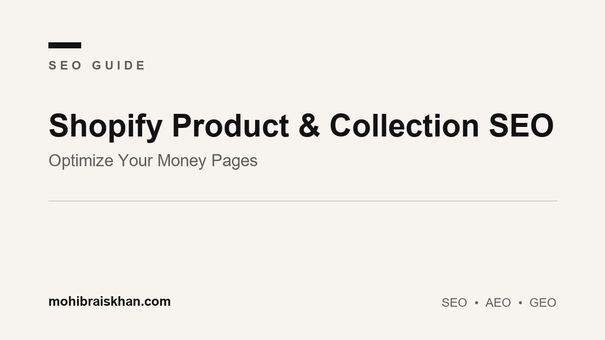 Shopify product and collection page SEO done step by step