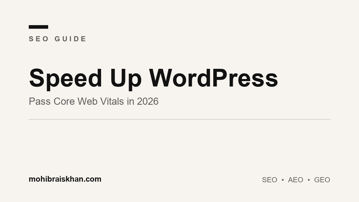 How to speed up WordPress for Core Web Vitals