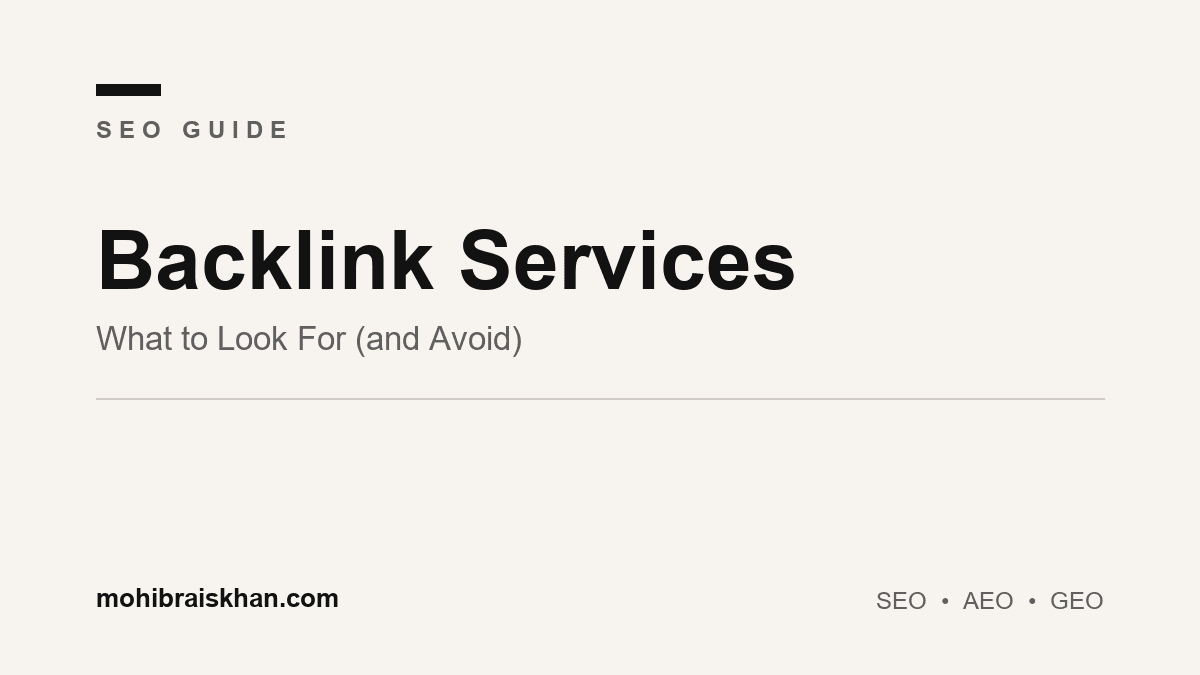 Backlink services: what to look for and red flags to avoid
