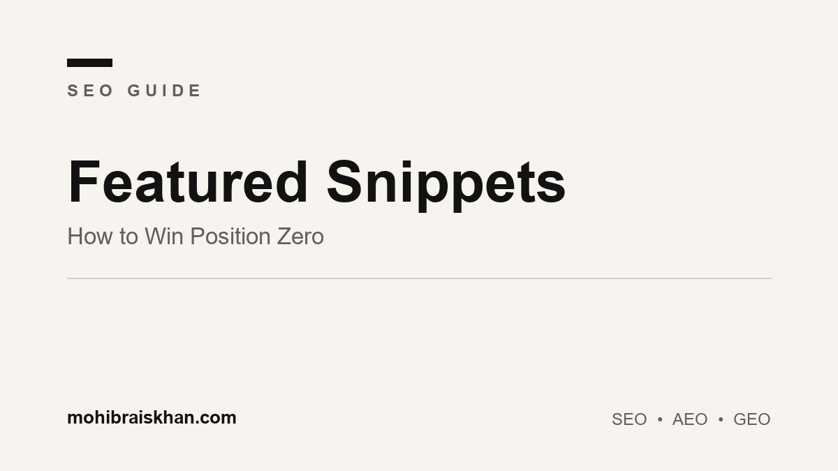 Featured snippets: how to win position zero in 2026