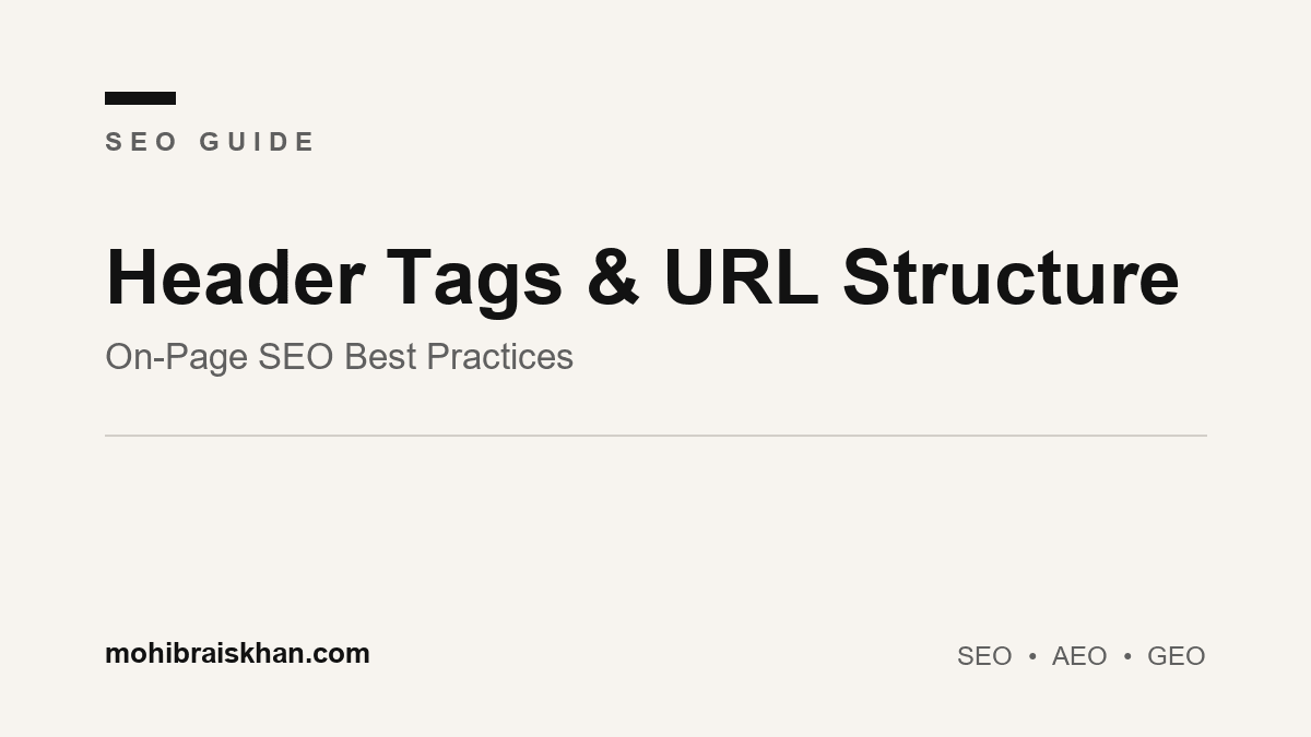 Header tags and URL structure: on-page SEO best practices