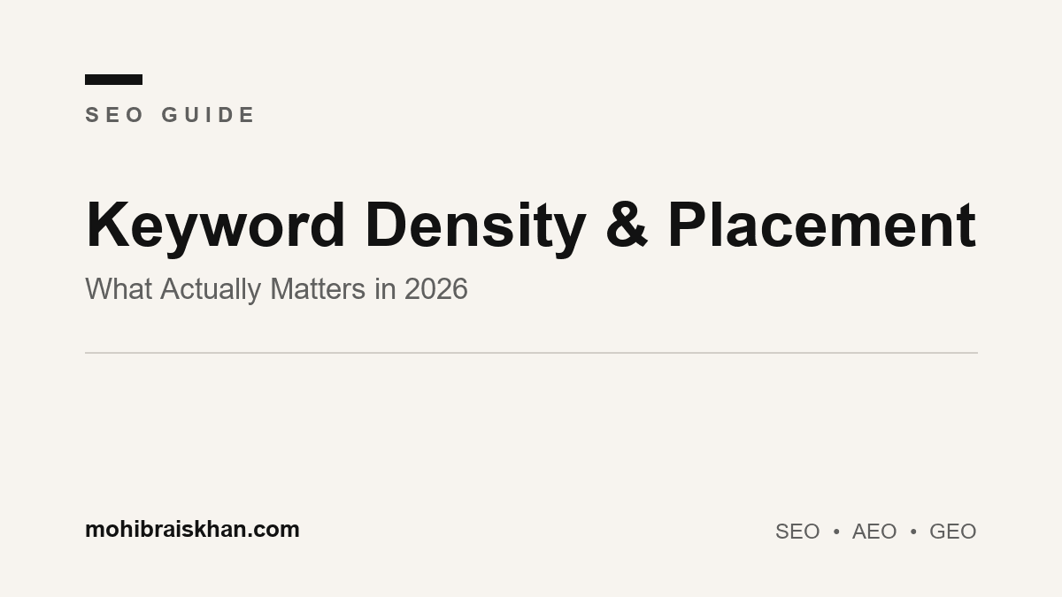 Keyword density, placement, and search intent explained