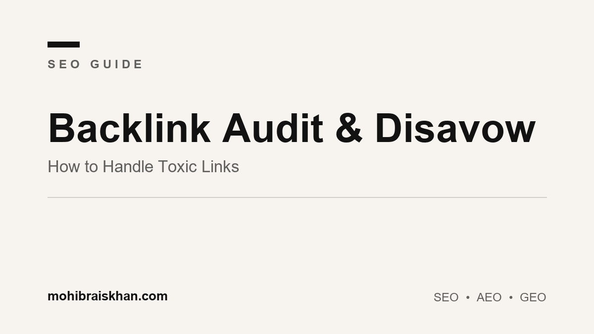 How to do a backlink audit and disavow toxic links