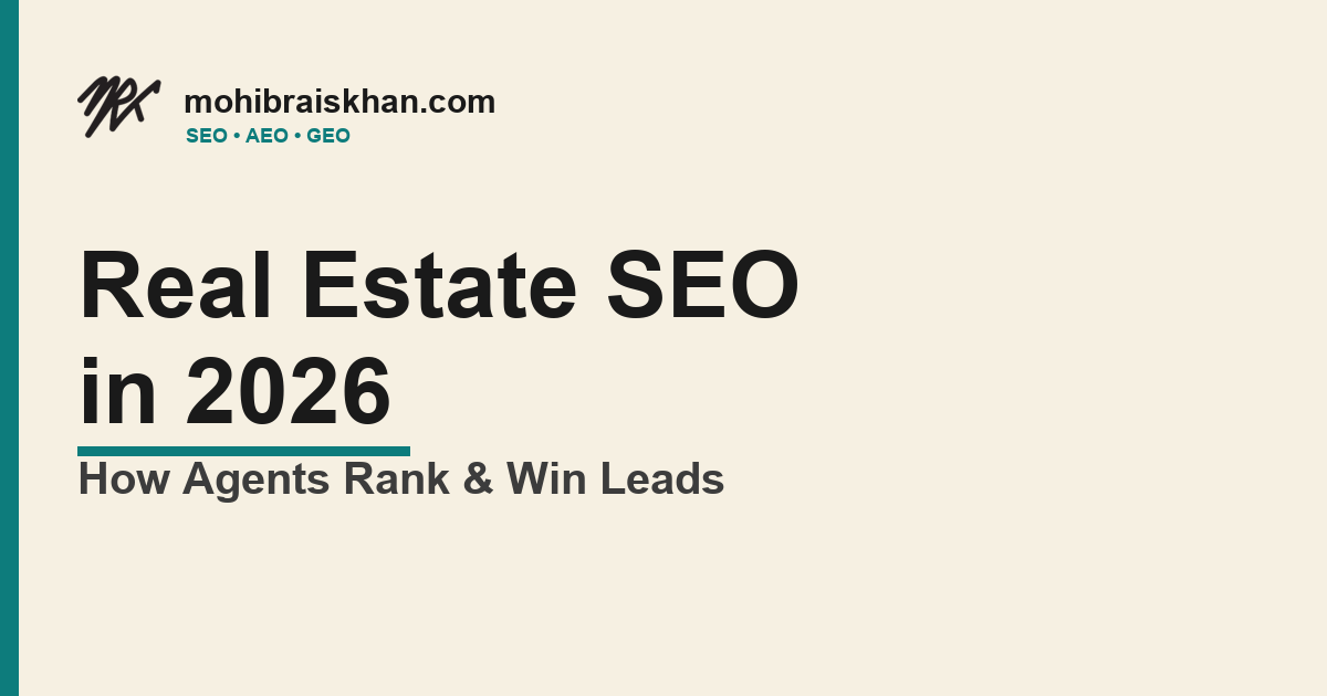 Real estate SEO in 2026 guide by MRK
