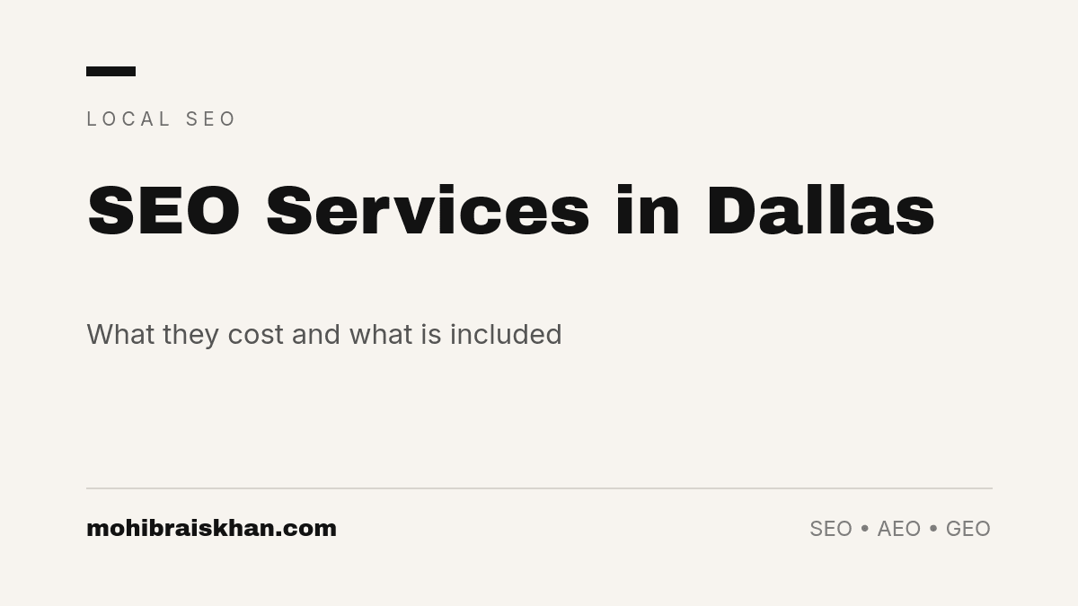 seo services in dallas costs and what is included