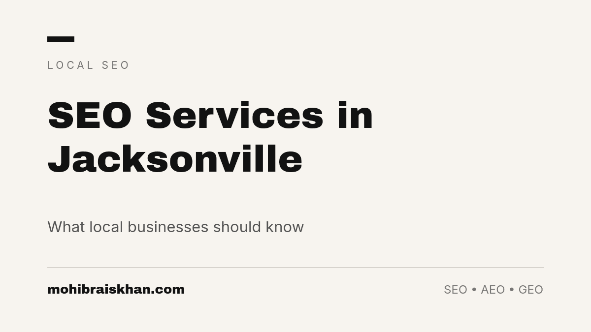 seo services in jacksonville what local businesses should know