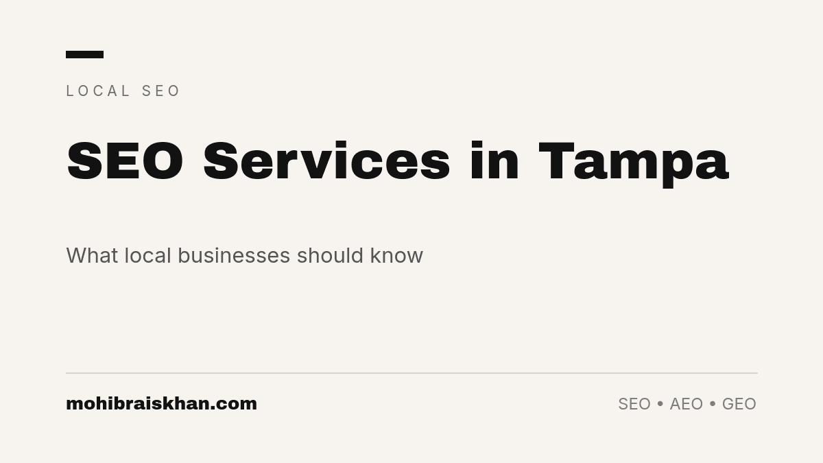 seo services in tampa what local businesses should know