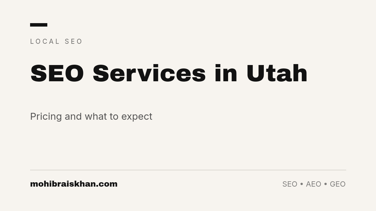 seo services in utah pricing and what to expect